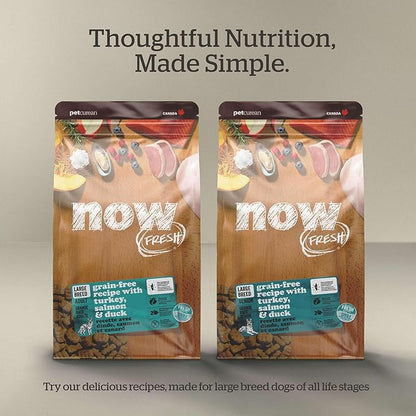 Now Fresh Grain-Free, Dry Dog Food, Real Meat and Fish, Turkey, Salmon and Duck Large Breed Puppy Recipe, 12 lb Bag