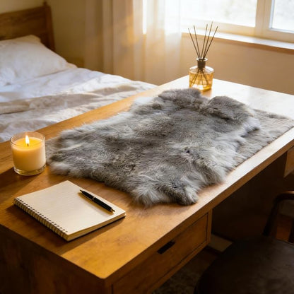 Craft Rabbit Fur Pelt Skin Genuine Tanned Animal Hide with Sewing Quality Leather 12" by 14" for Decoration DIY Crafts Cat Dog Toys Fur Fabric（5Pcs, Grey）