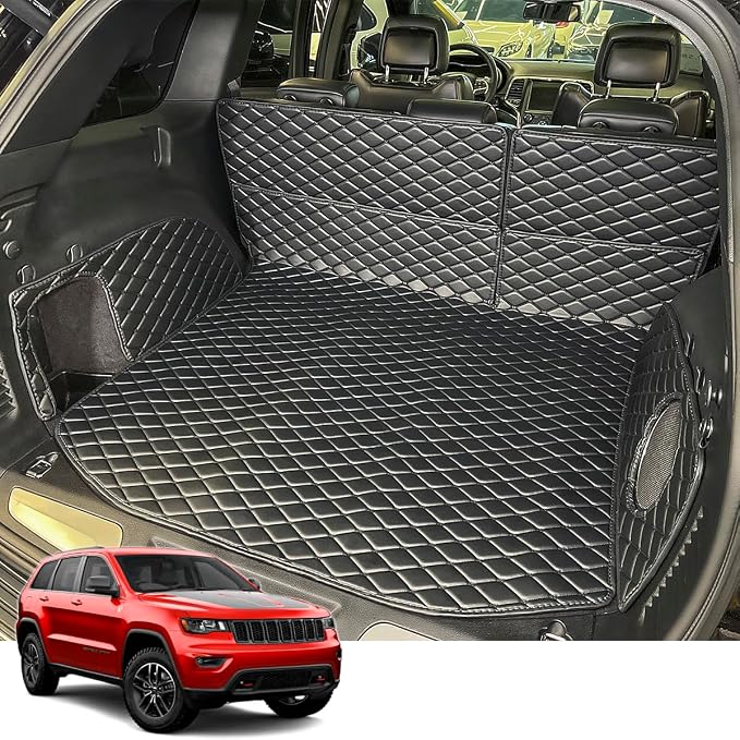 for 2011-2021 Jeep Grand Cherokee Trunk Mat and Rear Backrest Mat Cargo Liners All Weather Anti-Slip