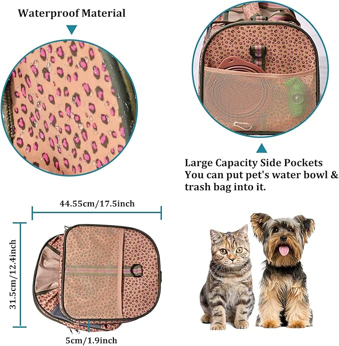 Soft-Sided Kennel Pet Carrier for Small Dogs, Cats, Puppy, Airline Approved Cat Carriers Dog Carrier Collapsible, Travel Handbag & Car Seat