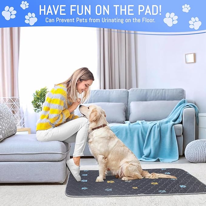 Aitmexcn Washable Puppy Dog Pee Pad, 2PCS 100% Waterproof Whelping Training Mat for Puppy/Senior Dog, Fast Drying Reusable Puppy Pads for Indoor, Outdoor and Car Travel- 36'' x 36''