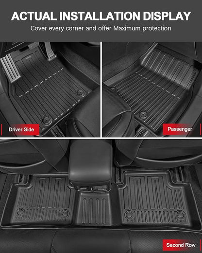 Floor Mats Fit for 2021-2026 Kia Sorento 6 Seats (No Hybrid)- All Weather Protection Floor Liners Cargo Mat Seat Back Mats & Car Seat Organizer Accessories Trunk Car Organizers Storage Box, Black