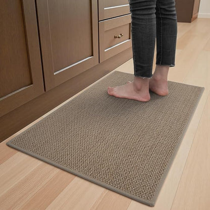 Kitchen Rugs and Mats Non Skid Washable, Absorbent Runner Rugs for Kitchen, Front of Sink, Kitchen Mats for Floor (Brown, 20"x32")