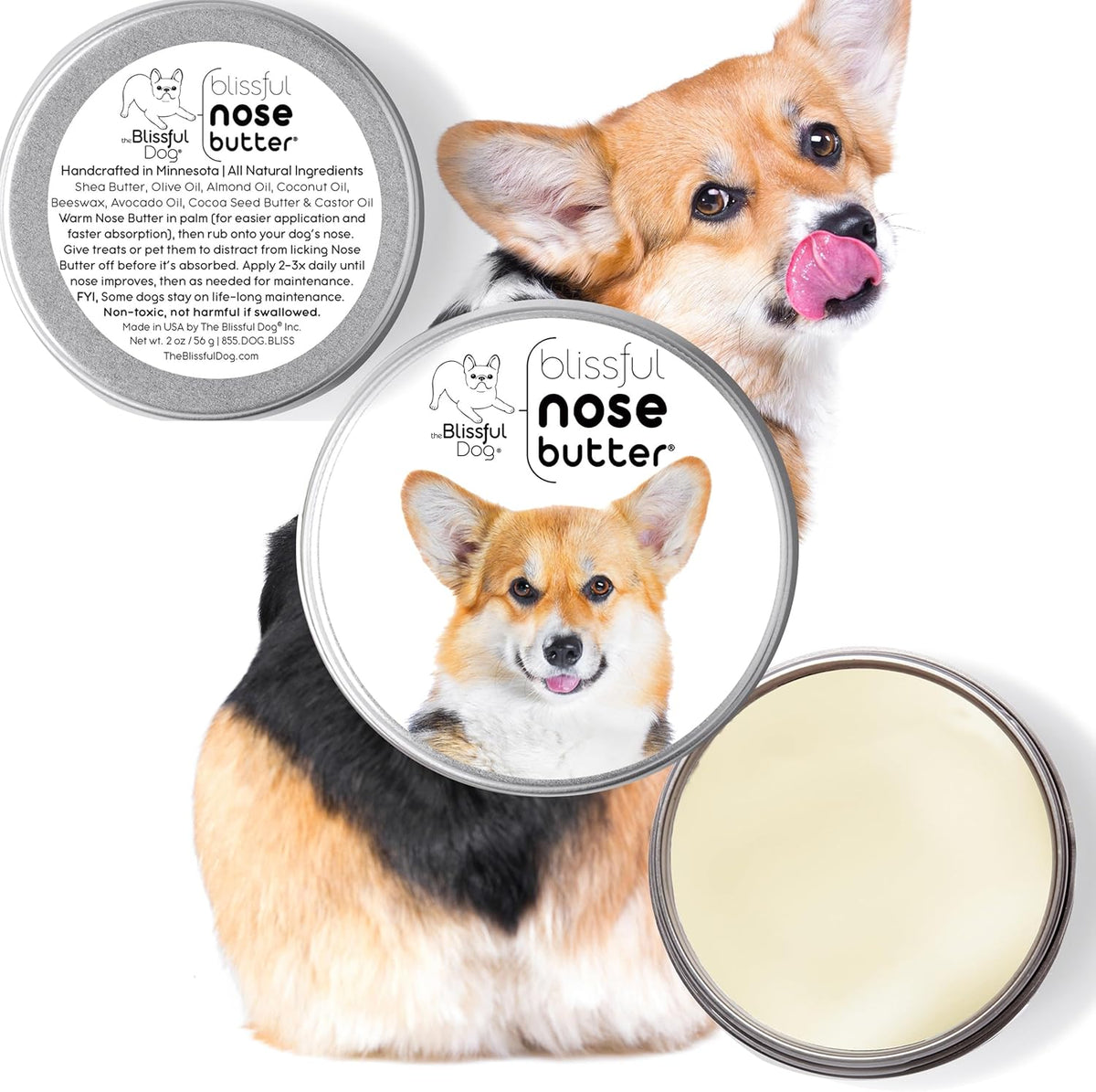 The Blissful Dog Corgi Unscented Nose Butter, 8-Ounce