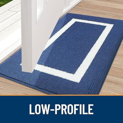 OLANLY Indoor Door Mat, 71x47, Non-Slip Absorbent Resist Dirt Entrance Mat, Washable Low-Profile Inside Entry Doormats for Entryway, Navy