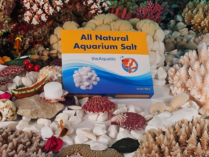 Premium Aquarium Salt, Aquarium Salt Freshwater Tablets for Aquarium Water Treatments Essential Supplies (20 Tablets)