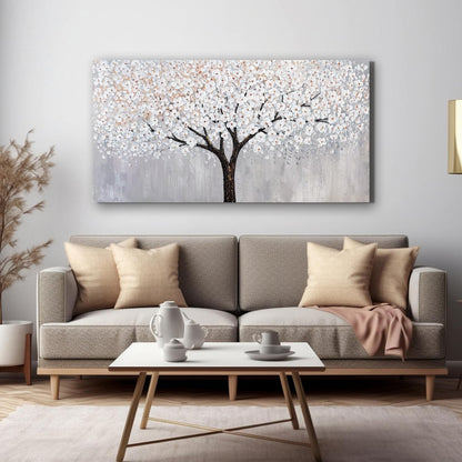 Canvas Wall Art Decor Artwork for Walls Black and White Wall Art Decor Tree of Life Wall Art for Living Room Vintage Tree Flower Wall Art Decorations Prints for Room Home Office Wall Decor 24"X48"