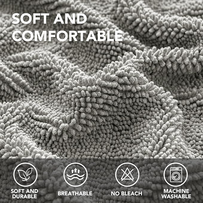 H.VERSAILTEX Non Slip Pet Couch Cover Chenille Dog Bed Protector Thick Soft Sofa Slipcover Pet Friendly Washable Couch Cushion Covers for Pets (30" x 53", Dove)