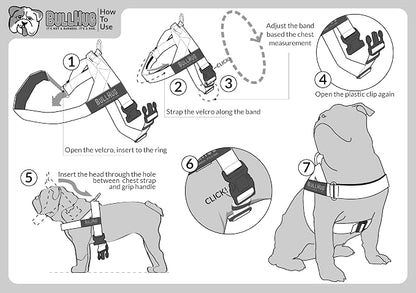 Adjustable Dog Harness– No Pull, No Choke – for English Bulldogs, French Bulldogs, Pugs & Broad-Chested Breeds – Easy, Safe Walks (Blue TAN Plaid, Small)