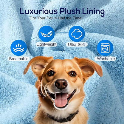 Paw Bathing Towel for Cats Puppy, Machine-Washable Reusable Pet Grooming Towel - Soft, Absorbent Quick-Dry Bath Mitt for Dirt Odor Removal, Daily Care & Travel (Blue)