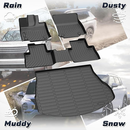 Sunsdrew Floor Mats Cargo Liner for 2022-2026 Lexus NX 250/NX 350/NX 350h/NX 450h+, All Weather Floor Liners & Trunk Cargo Mat NX350 Accessories Car Mats TPE Rubber Raised Edge
