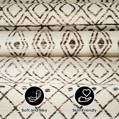 3x6 Washable Kitchen Runner Rug: Non Slip Moroccan Hallway Runners - Low Pile Soft Farmhouse Neutral Carpet for Bedroom Entryway Laundry 3x6 Geo Beige