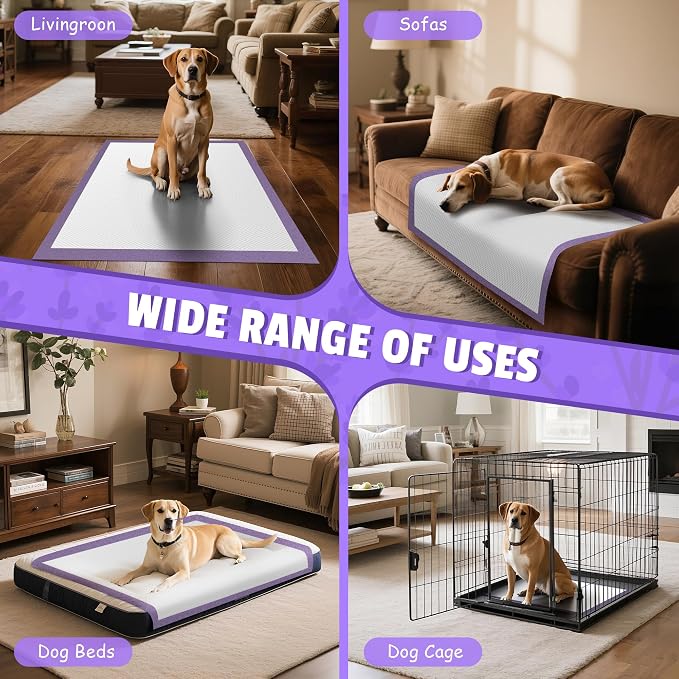 Boscute Lavender Scented Thicken 6 Layers Heavy Absorbent 30"x36" Pet Training Dog Pee Pads, Extra Large Polymer Leak-Proof Quick Dry Puppy Pee Pads, Disposable Pee Pads for Dogs Cats Rabbit 45Counts | Heavy Absorbent up to 7 Cups, Quick Dry, for Dogs ...