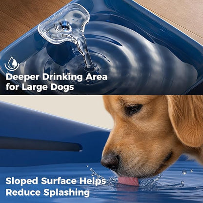 Pet Water Fountain for Large Dogs & Cats, 7L/1.84Gal, Quiet Automatic Pump | Large dog water bowl dispenser for multi-pet households, easy to clean, recirculating system, visible water level, no spill