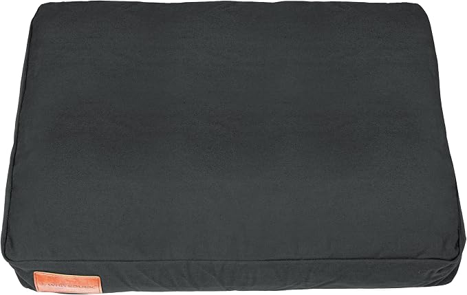 WHITEDUCK Outdoor Dog Bed Heavy-Duty 12oz Canvas, Water-Repellent Cotton, Machine Washable Removable Cover with Full-Length Zipper, Dog Bed for Large Dogs & Crate, (Black) 36" Lx27 Wx4.3 th (L)