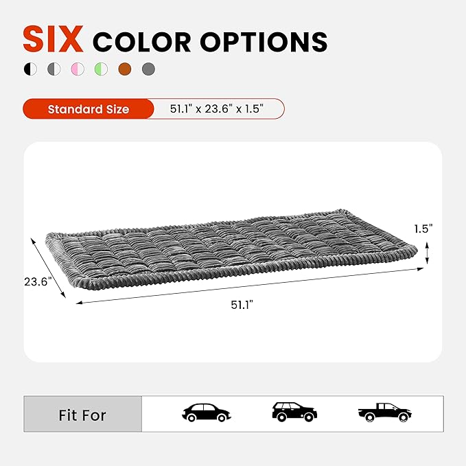 Backseat Dog Bed Mat for Car, Non-Slip Dog Bed for Car Back Seat, Soft & Cozy Dogs Blanket, Washable Travel Pet Mat Seat Protector for Cars, SUVs, Trucks
