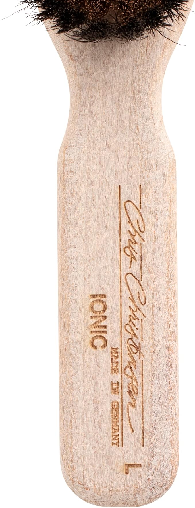 Chris Christensen Boar Dog Brush, Groom Like a Professional, Ionic Series, Brass Bristles, Positive Ionic Charge Pulls Debris and Dander, Large