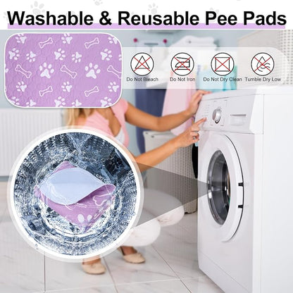 BEAUTYZOO 6 Pack Washable Pee Pads for Dogs,Reusable Puppy Pads 16x24 | Waterproof Super Absorbent,Non Slip and Leak-Proof Against Urine,Whelping Pads Mats for Puppy Potty Training,Playpen,Crate