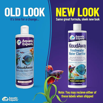 KloudAway Freshwater Aquarium Water Clarifier - Clears Cloudy Water, Water Clarifier for Fish Tank, Made in USA, Aquatic Experts, (500 ml)