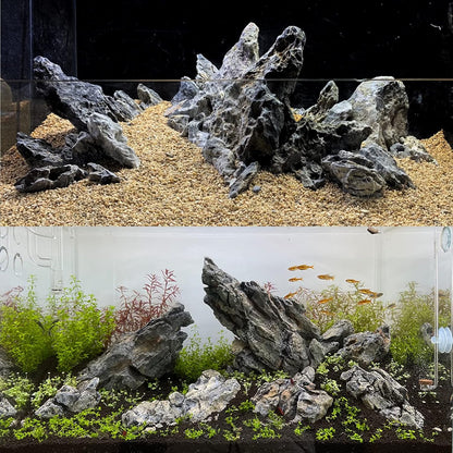 KINGRUI Natural Seiryu Rock Stone 11LB Dragon Stone for Aquarium Landscaping Models Fish Tank Decoration Reptile and Amphibian enclosures 3-6inch