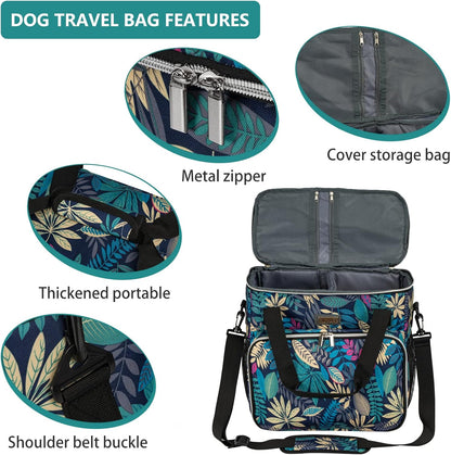 BAGLHER Dog Travel Bag, Pet Travel Bag (All Pet Travel Supplies), with 2 Pet Food Containers and 2 Collapsible Silicone Bowls; Essential Kits for Pet Travel Hawaii