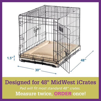 Pet Dreams Dog Crate Pad - Washable Kennel Mat, Crate Pads for Dog Cages, Non-Toxic, Flat Indoor Cat Bed, Fits iCrate 18, 24, 30, 36, 42, 48 Inches (Grey, XX Large, 48")