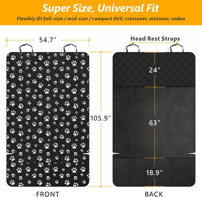 F-color SUV Cargo Liner for Dogs, Upgraded Extra Large Water Resistant Pet Cargo Cover Dog Seat Cover Mat for SUV Sedans Vans with Bumper Flap Protector, Non-Slip, Wear-Proof, Universal Fit, Paw Print