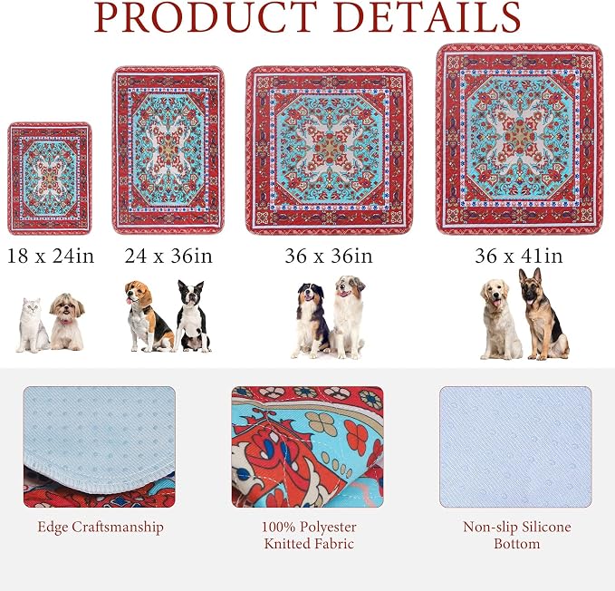 Homimp Washable Pee Pads for Dogs, 2 Pack Reusable Puppy Pads Waterproof, Absorbent and Leakproof Dog Pee Pads, Non Slip Puppy Training Pads, Pet Mat for Floor, Crate, Couch, Whelping,Brown, 24"x36"