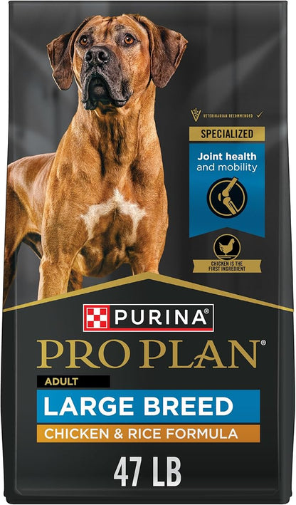 Purina Pro Plan High Protein, Digestive Health Large Breed Dog Food Dry, Chicken and Rice Formula - 47 lb. Bag