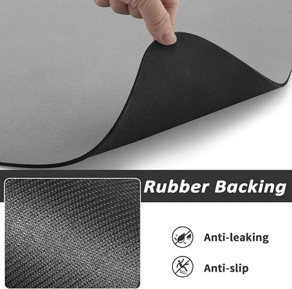 HotLive Dog Food Mat - Absorbent Cat Mat for Food and Water, No Stains Pet Feeding Bowl Mat, Easy to Clean Pet Placemats, Quick Dry Dog Water Dispenser Mat for Messy Drinkers | Paw Grey 12"x 19"