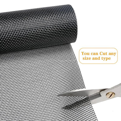 Tooltriz Pet Proof Window Screen Replacement, 60“ x 100” Upgraded Thicken Charcoal Fiberglass Mesh for Sliding Pet Screen Door Repair Kit - Screen Door Protector for Dogs Patio Screen mesh