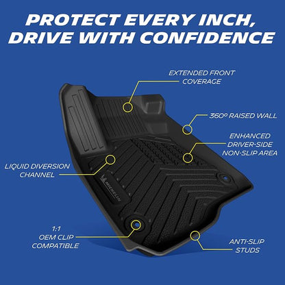 Michelin Vehicle Mats, Premier Series All-Weather TPE Custom Fit Liner for Honda CR-V Gasoline & Hybrid & e:FCEV 2023-2026 Floor Mats(3 Piece)