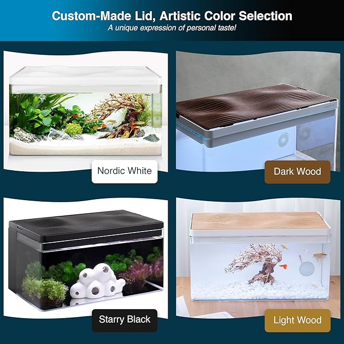 Cedar Wood Grain Top Lid for Clairnara Harmony Aquatic Tank