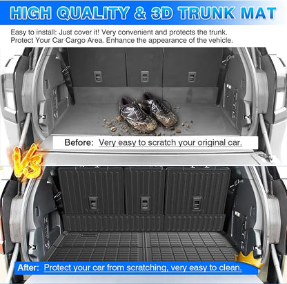 Cartist Cargo Mat & Backrest Mat Fits for Ford Expedition max 7&8 Seats 2025 2026 (Only Fit Max) All Weather Rear Cargo Liner for Expedition max Accessories for Ford Expedition max 25-26