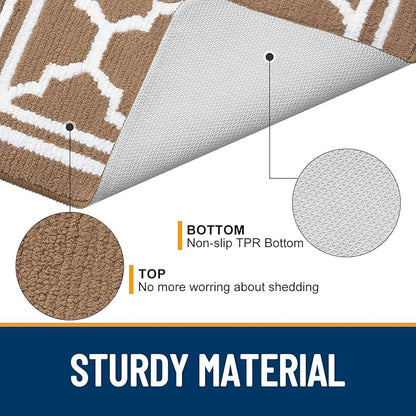 Buganda Runner Indoor Door Mat, Dirt-Resistant and Absorbent Doormat, Anti-Slip, Low Profile Floor Mats for Inside Entryway, Front, and Back Door Entrance (70x23 Inches, Brown)