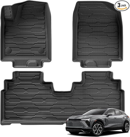 SMABEE Floor Mats Fit for 2024 2025 2026 Honda Prologue & Chevy Blazer EV & 2023-2026 Cadillac Lyriq All Weather Floor Liners for Blazer EV Accessories TPE Car Mats 1st& 2nd Row