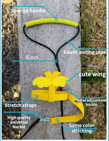 Adjustable Bird Harness with Elastic Leash, Pet Parrot Harness and Leash, Adjustable Training Design Anti-Bite, Bird Nylon Rope with Cute Wing for Conure (Deep Blue,Macaw)