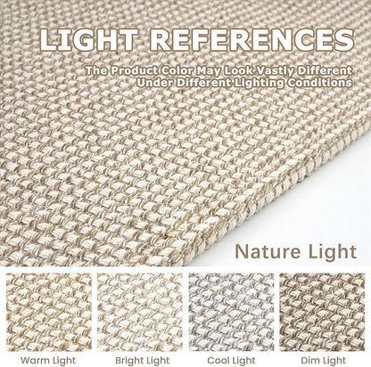 KOZYFLY Runners for Hallways 3x8 ft Washable Kitchen Runner Non Slip Rubber Backed Hall Runners Cotton Entryway Runner Rugs Floor Carpet for Indoor Backdoor Bedroom Kitchen, Ivory/Khaki