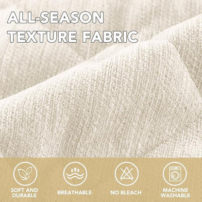 H.VERSAILTEX Chenille Couch Cover for Dogs Washable Soft Fuzzy Extra Large Sofa Slipcovers Sectional Sofa Cover Thick Pet Couch Cover Protector Non-Slip Dog Bed Cover(Ivory, 28" x 134")