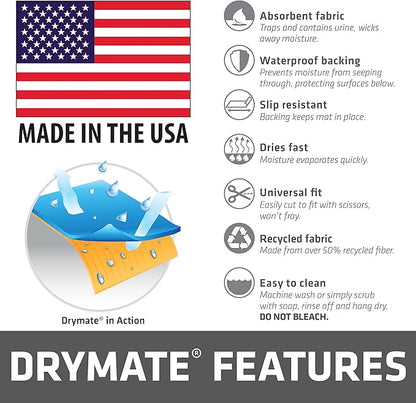 Drymate 2-Pack Washable Pee Pads for Dogs (29x36), Waterproof, Absorbent, Slip-Resistant, Reusable Pet Training Potty Puppy Mats, Housebreaking, Incontinence Bed Pads, Crate, Kennel (USA Made)