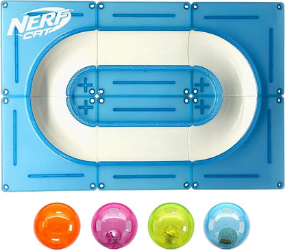 Nerf Cat Gift Set Box - 15in x 10in ABS Turbo Cat Track with 4 Balls
