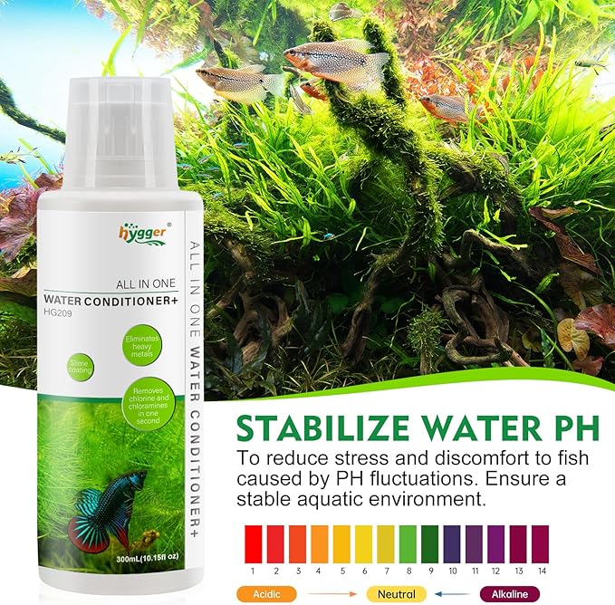 hygger Aquarium Water Conditioner for Freshwater, Neutralizes Chlorine, Chloramines, Reduce Heavy Metals, Ammonia & Nitrite, Safe for Fishes and Plants, 500 ML