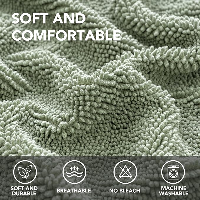 H.VERSAILTEX Non Slip Pet Couch Cover Chenille Dog Bed Protector Thick Soft Sofa Slipcover Pet Friendly Washable Couch Cushion Covers for Pets (52" x 82", Sea Foam)