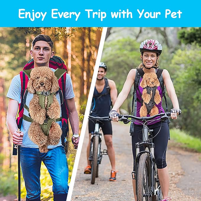 PetBonus Pet Front Dog Carrier Backpacks, Adjustable Pet Backpack, Legs Out Easy-fit Puppy Chest Carrier for Medium Small Dogs, Hands Free for Hiking, Cycling (Black, XL) | Hands Free, Adjustable, Safety Strap, Walking Hiking Cycling Motorcycle bag, Fo...