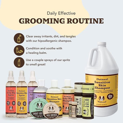 Natural Dog Company Calming Lavender Shampoo – Hypoallergenic, Sulfate & Paraben Free – Aloe Vera & Chamomile Soothing Wash for Sensitive, Stressed & Itchy Dogs – All Breeds & Ages – 12 oz