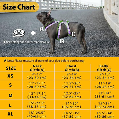 Escape Proof Harness,No Slip Dog Harness Escape Proof,Fully Reflective Harness with Handle,Breathable,Durable,Adjustable Vest for Medium Dogs Walking,Training & Running Gear(Lavender Purple,M)