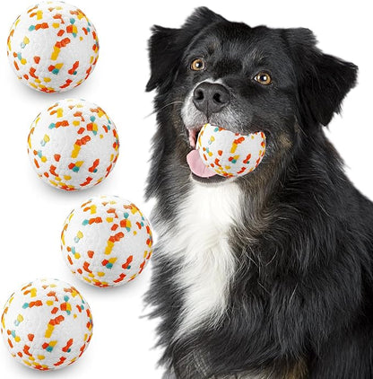 Dog Balls, Indestructible Dog Toy Ball for Aggressive Chewers, Durable High Elasticity Interactive Ball for Training Dog Catch and Fetch, Large Medium Small Dog and Puppies(3in, 4pcs)