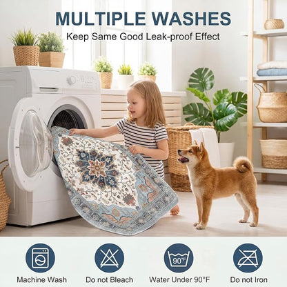 Washable Pee Pads for Dogs,Great Urine Absorbent Reusable Puppy Training Pads,Waterproof,Leak-Proof & Non-Slip Potty Pads for Whelping,Crate,Playpen,Bed.(Gray Floral,24"x36")