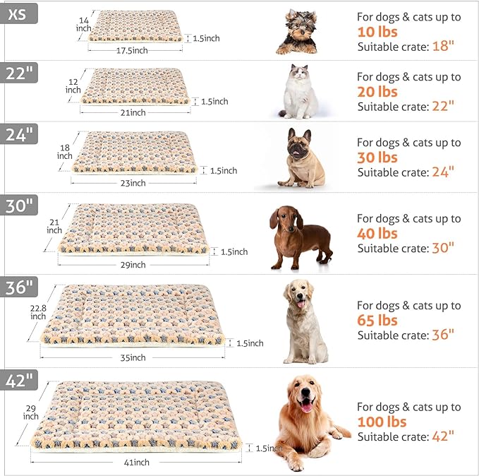 Mora Pets Cat Bed Ultra Soft Dog Crate Pad Star Print 14 x 17.5 inch Brown | Washable Crate Mat for Small Dogs and Indoor Cats, Reversible Fleece Dog Kennel Pad, Flat Pet Bed, Cat Carrier Mat