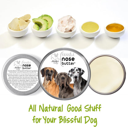 The Blissful Dog Great Dane Nose Butter, Versatile Dog Nose Balm for Dry Nose, Handcrafted Nose Moisturizer, Easy-to-Apply Dog Essentials, Unscented, 2 oz.